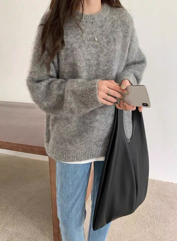 Aurea | Dames Trui – Kersenrood Raccoonwol, Losvallend & Vintage