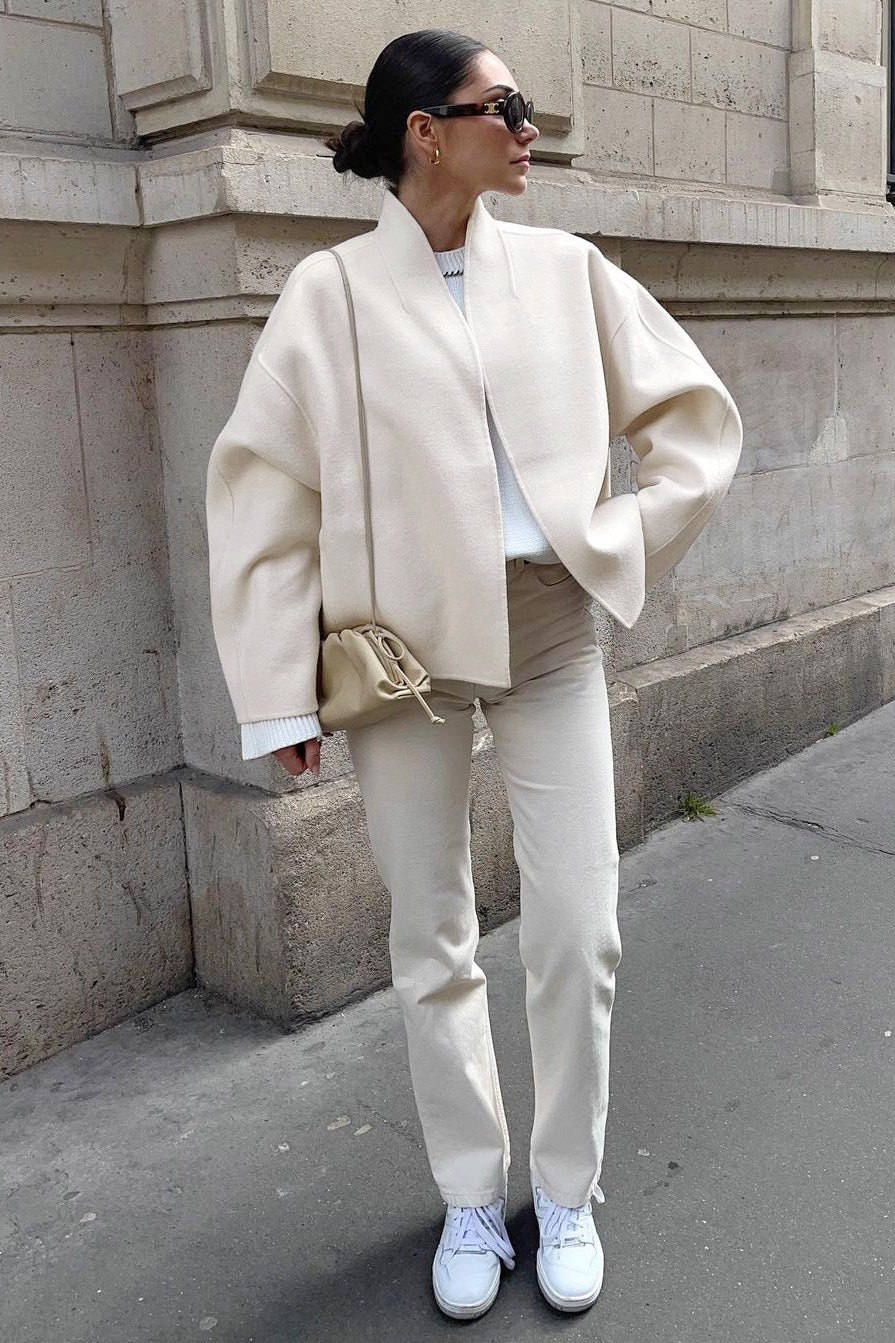 Minimalist Jacket with Stand-Up Collar