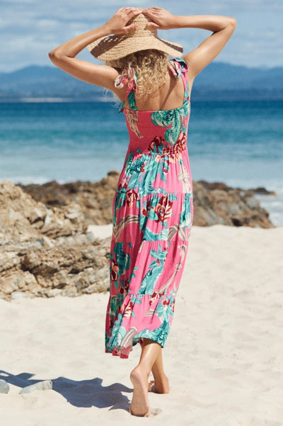 Viraelis – Airy Midi Dress with Smock Detail