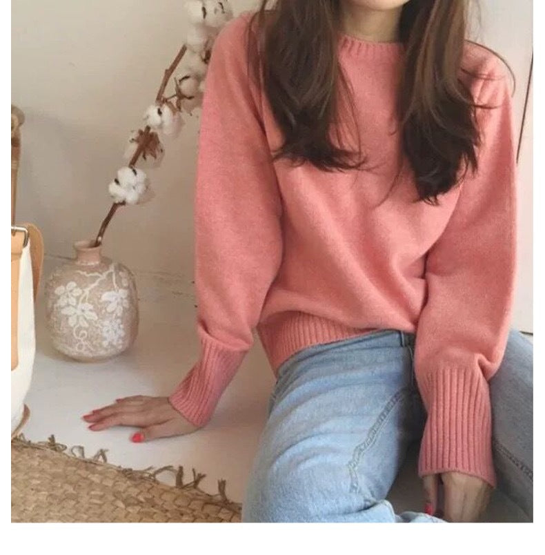 Aurea | Dames Trui – Kersenrood Raccoonwol, Losvallend & Vintage