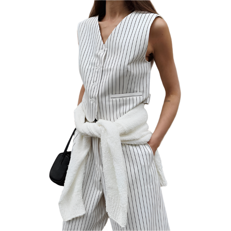 Jane – Elegantes weißes Damen Zweiteiler-Set mit Print