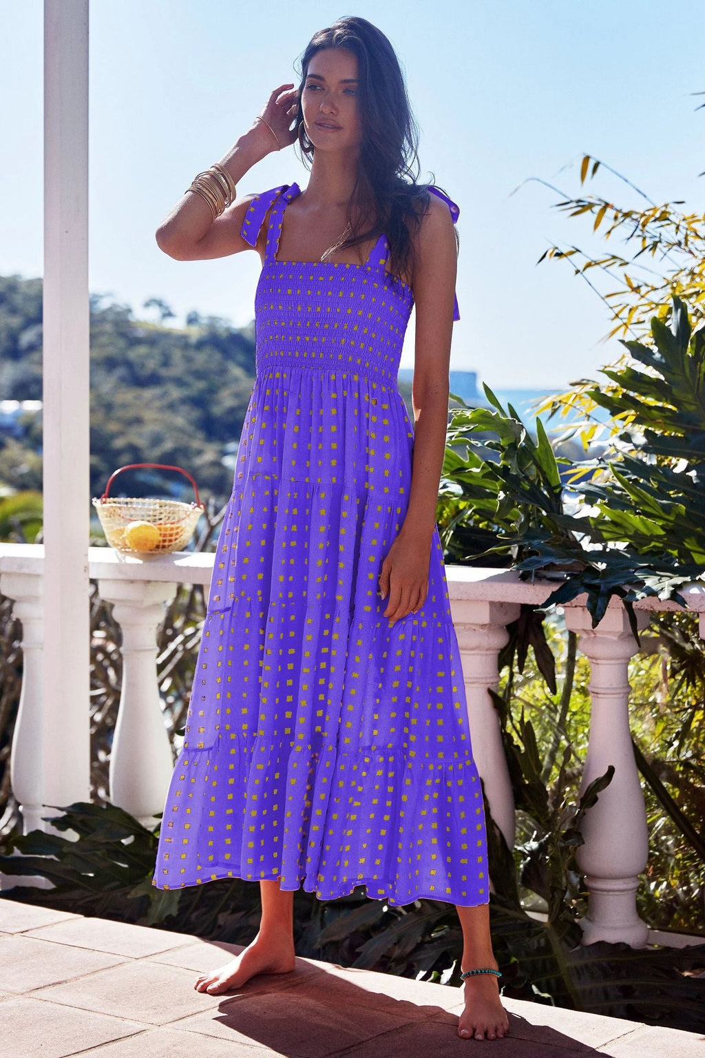 Viraelis – Luftiges Midikleid mit Smok-Detail