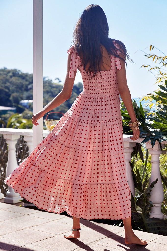 Viraelis – Airy Midi Dress with Smock Detail