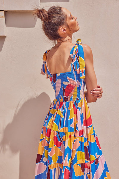 Viraelis – Airy Midi Dress with Smock Detail