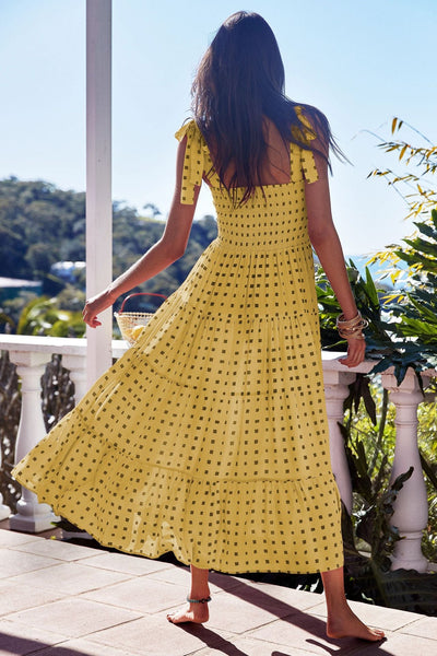 Viraelis – Airy Midi Dress with Smock Detail