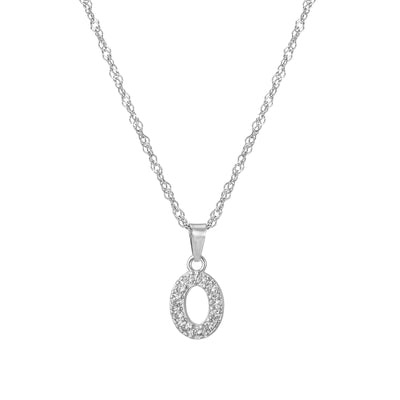 Letter Necklace with Zirconia