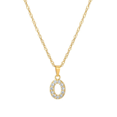 Letter Necklace with Zirconia