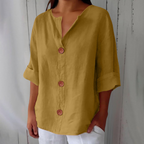 Lieke™ | Relaxed linen blouse for timeless elegance 