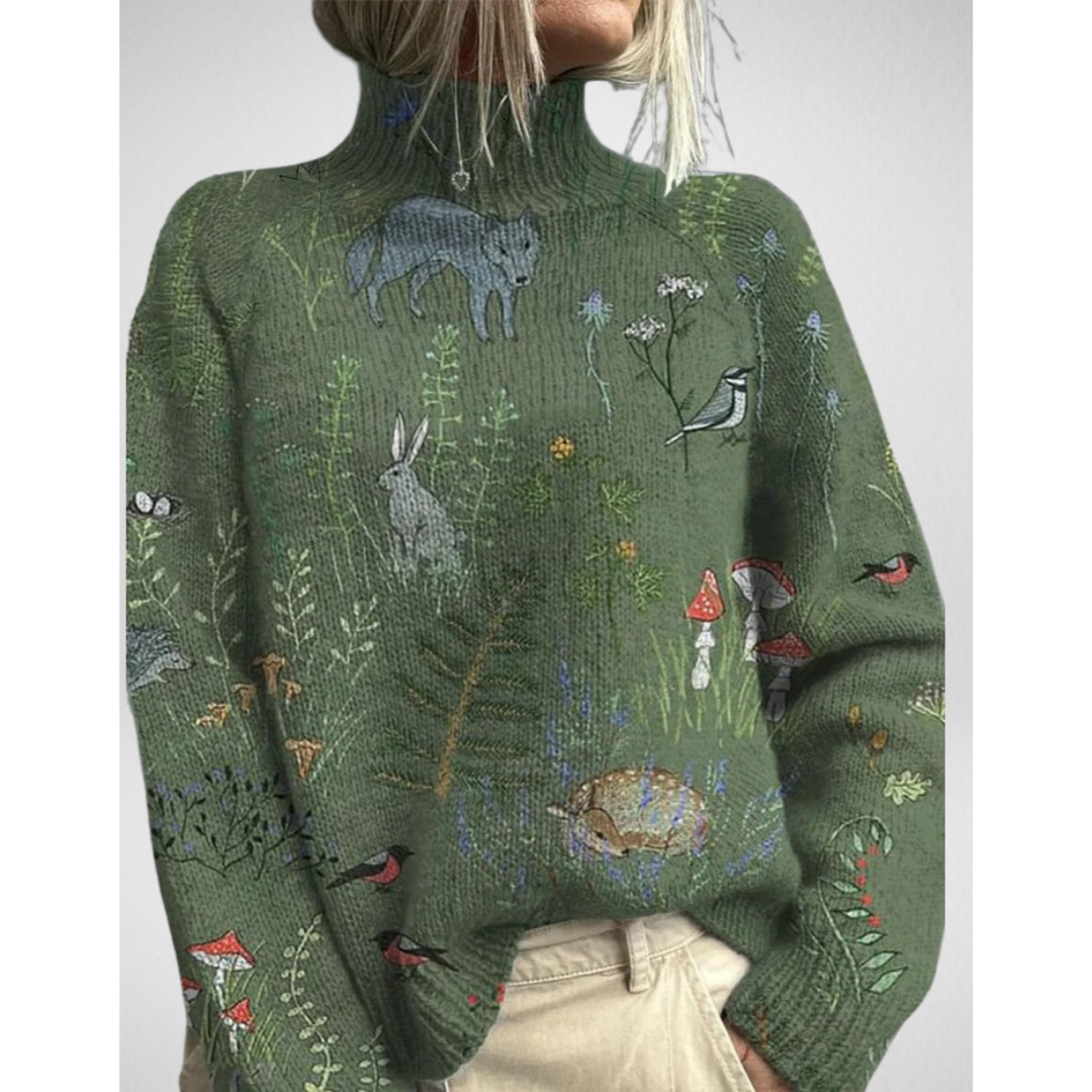 Apolline | Knitted Sweater with Embroidery 'Wild Garden'