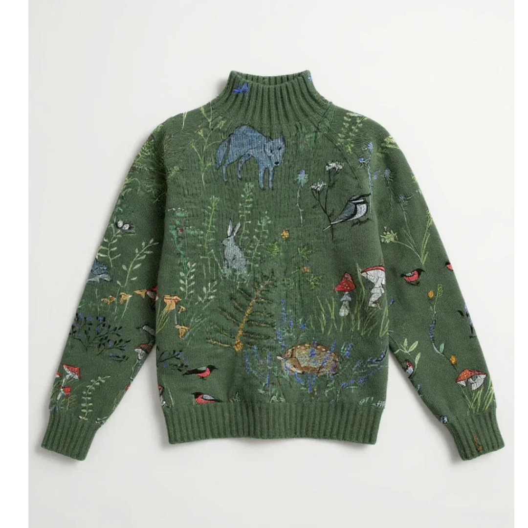 Apolline | Knitted Sweater with Embroidery 'Wild Garden'