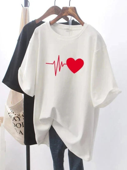 Lovely™ | Oversized - Love Losse Wit T-Shirt