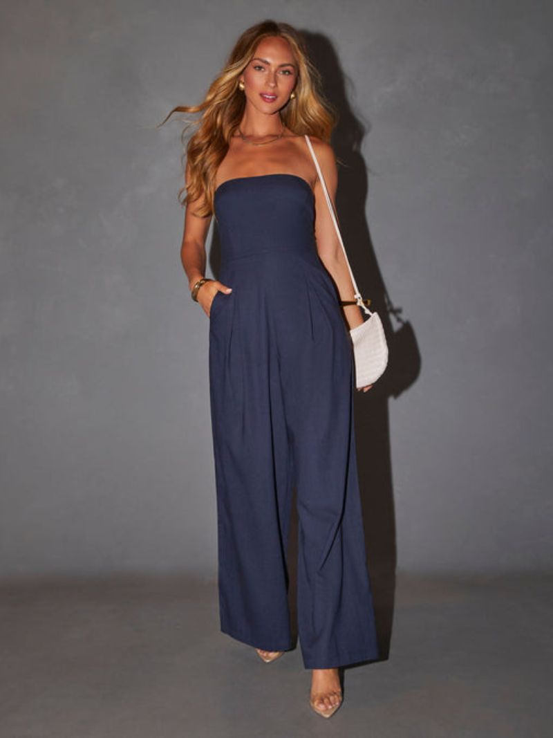 Samantha - Jumpsuit Tube Marineblauw