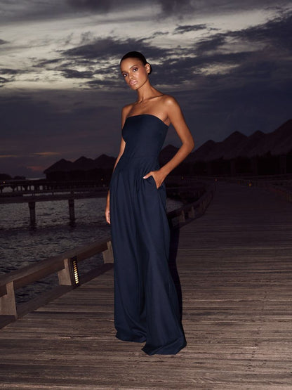 Samantha - Jumpsuit Tube Navy Blue 