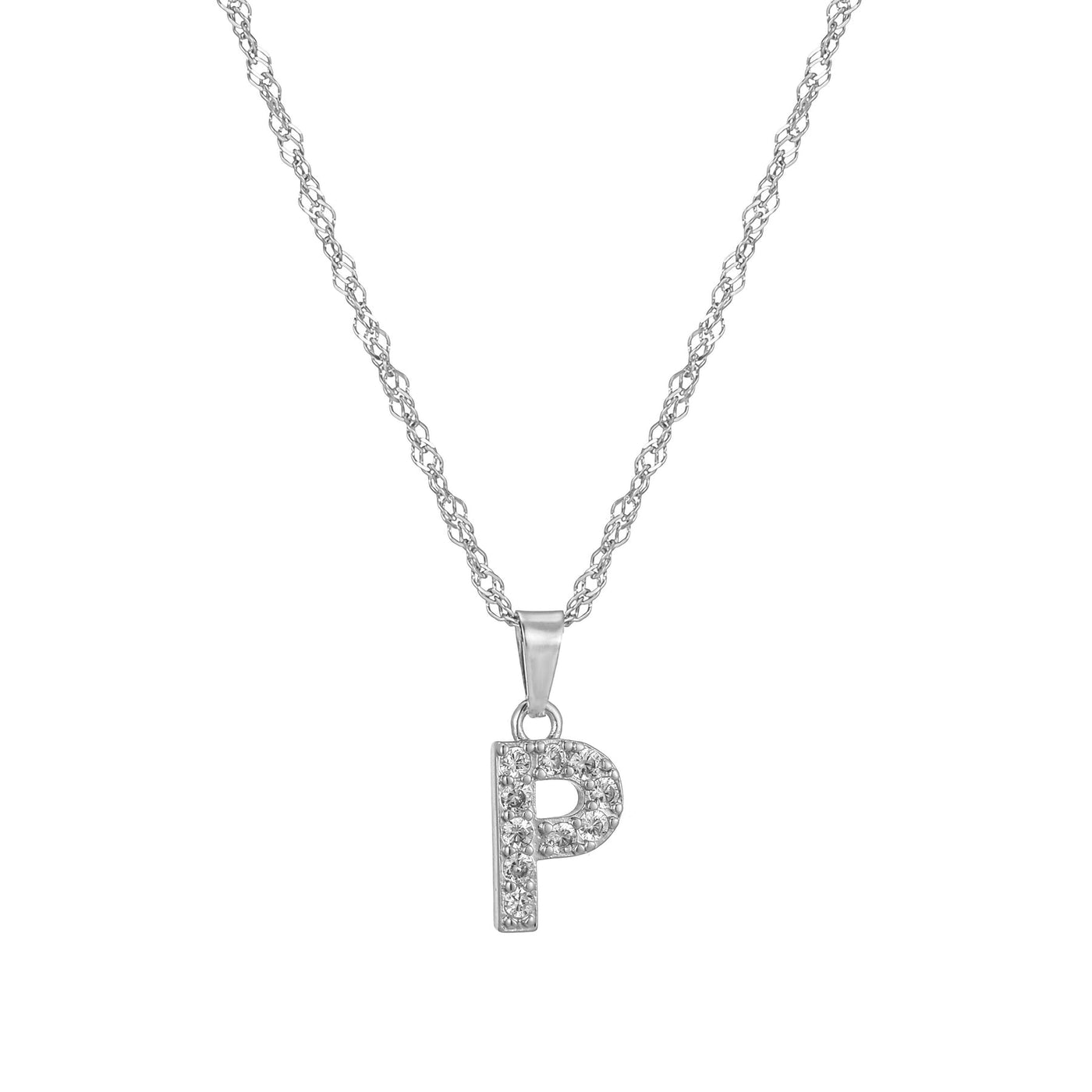 Letter Necklace with Zirconia