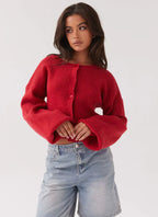 Plunora - Essentiel Red Cardigan 