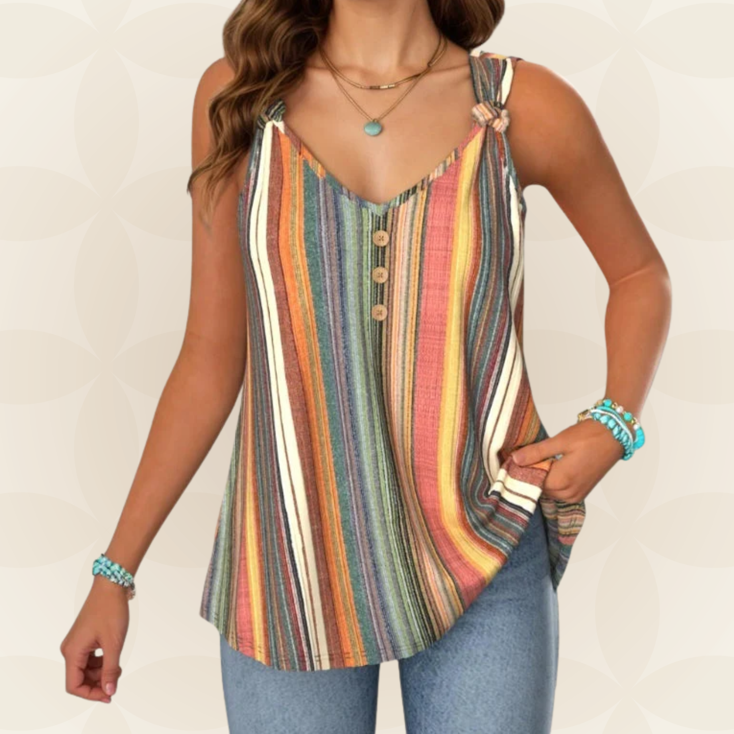 Marloes - Bluse mit bunten Streifen