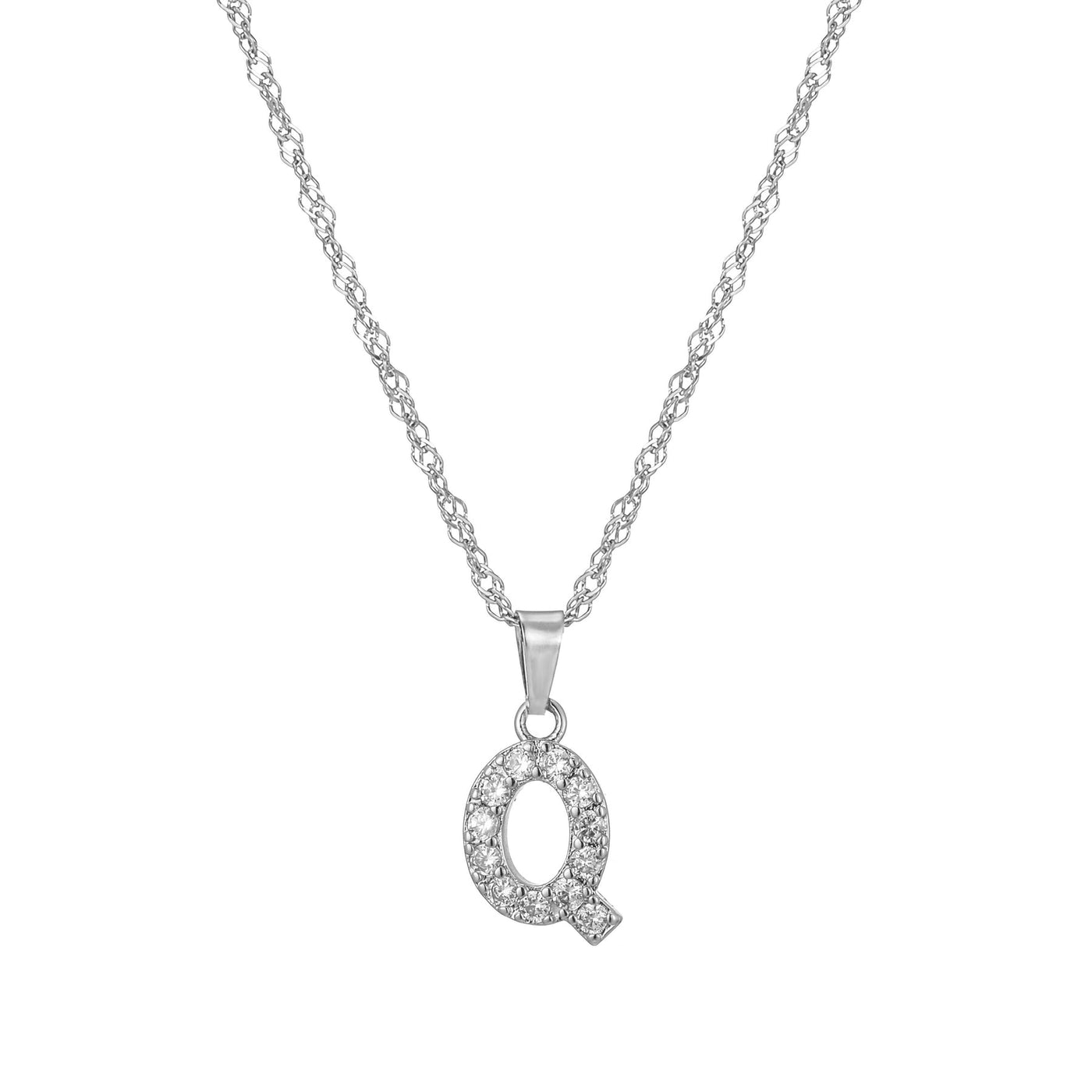 Letter Necklace with Zirconia