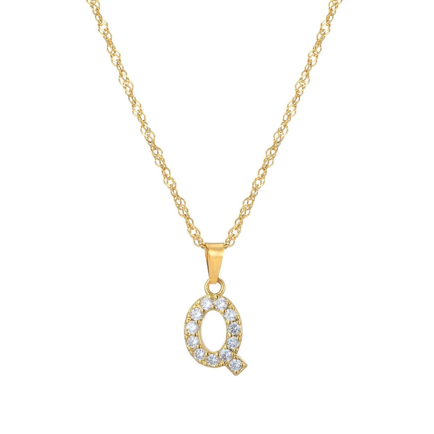 Letter Necklace with Zirconia