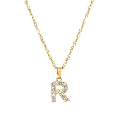 Letter Ketting met Zirkonia