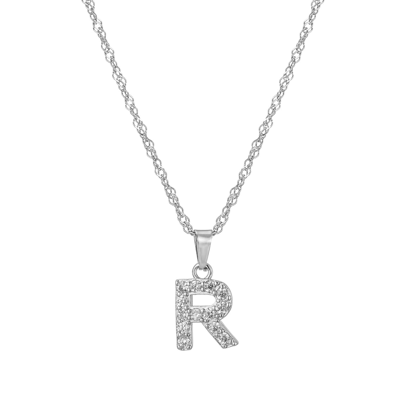 Letter Necklace with Zirconia