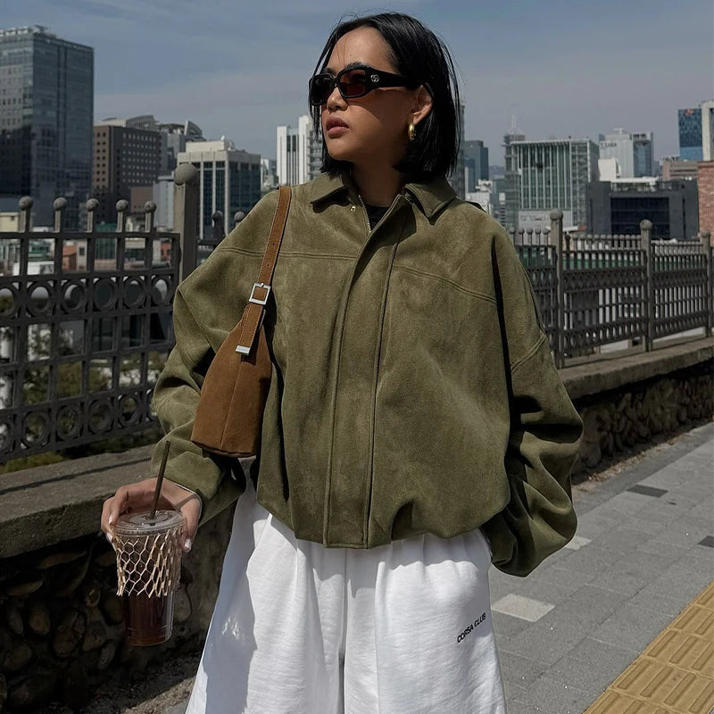 Nada | VIRAL Wildleder-Bomberjacke