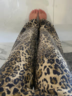 Jeans mit Rauten-Leopardenmuster 