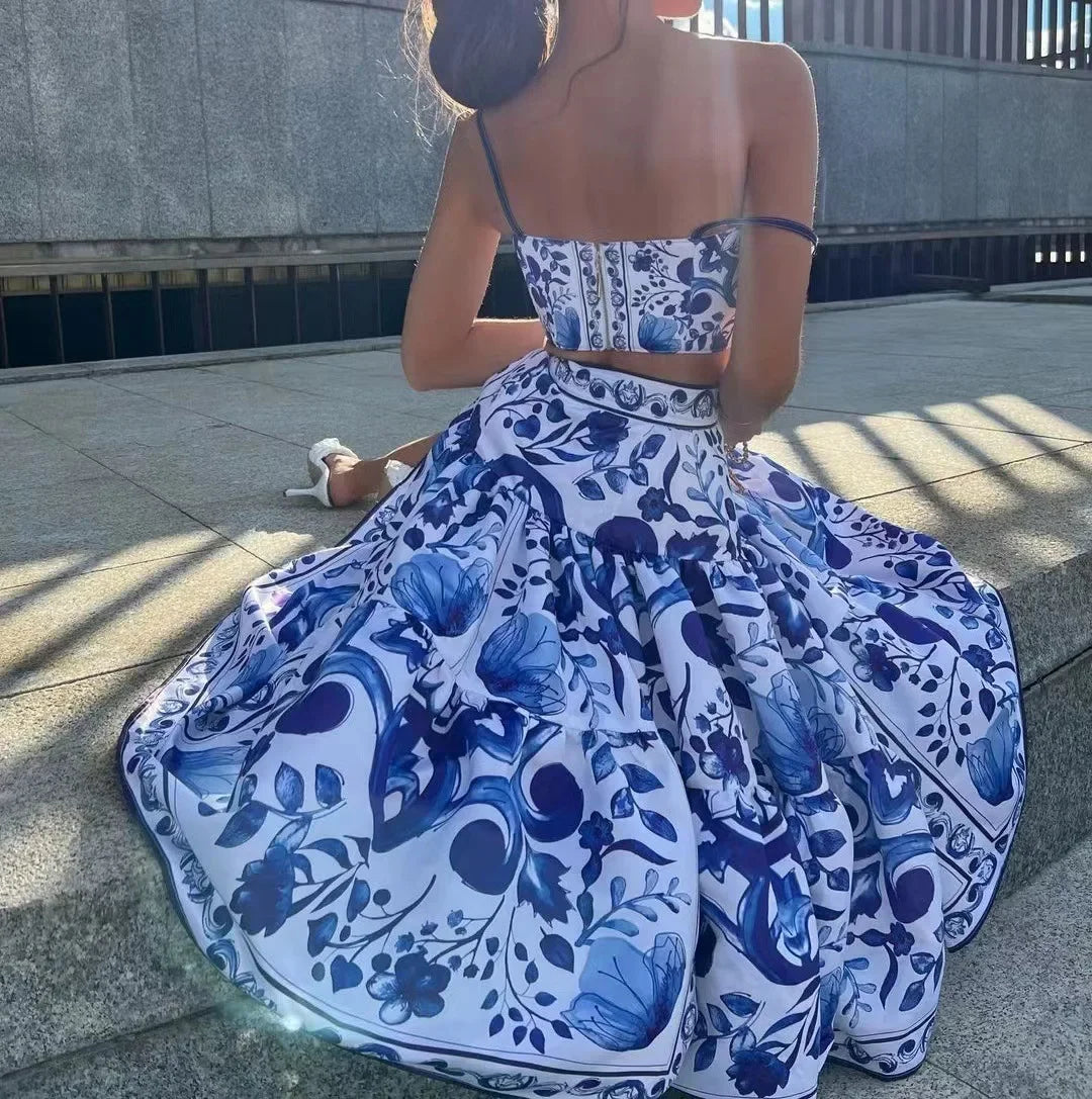 Camila – Dames 2-Delige Set met Tanktop en Rok met Print