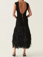 ALINE™ | LONG DRESS WITH FRINGES 