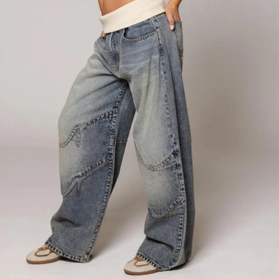 Seyra | Baggy Wide-Leg Jeans met Tailleband & Streetstyle Vibes