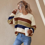 Serenelle | Striped Women's Sweater with Crew Neck &amp; Relaxed Fit