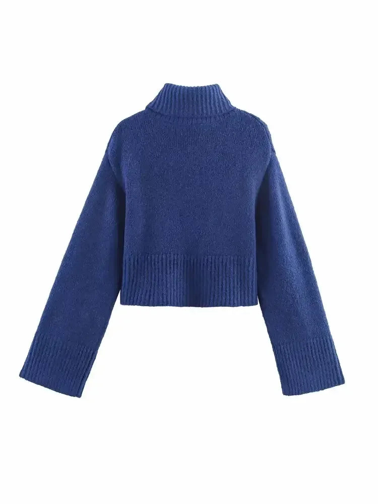 Nivelle | Knitted Turtleneck with Wide Sleeves &amp; Cropped Fit