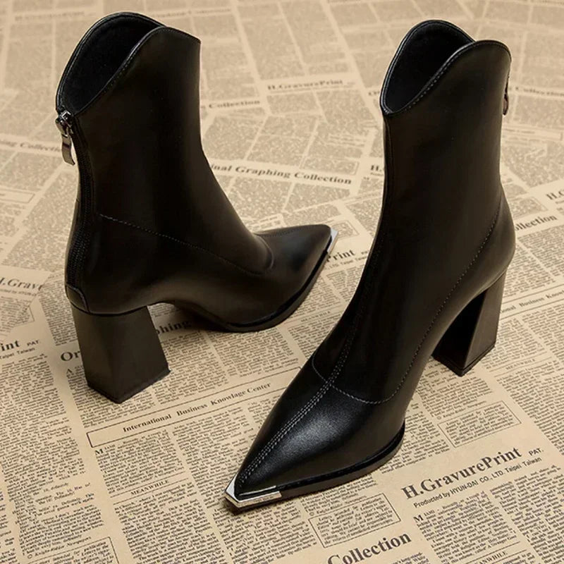 Meral | Damen-Ankle-Boots mit luxuriösem Lederdesign und edler Verarbeitung