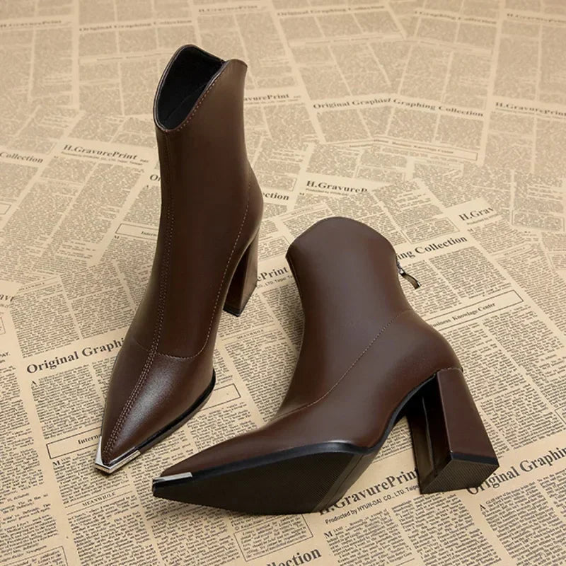 Meral | Damen-Ankle-Boots mit luxuriösem Lederdesign und edler Verarbeitung