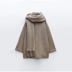 Luxe Woolen Chic™ - Wollen Jas Met Sjaal