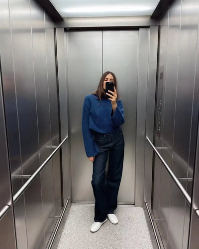 Nivelle | Gebreide Coltrui met Wijde Mouwen & Cropped Fit