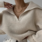 Loomzy™ | Grobstrickpullover mit offenem Halsausschnitt 