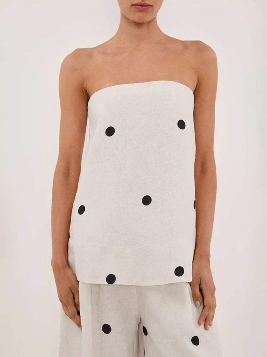 Camila | Linen Polka Co-ord Set