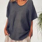Gelai – Atmungsaktives Baumwoll-Leinen Damen Sommer T-Shirt