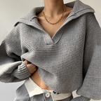 Loomzy™ | Grobstrickpullover mit offenem Halsausschnitt 