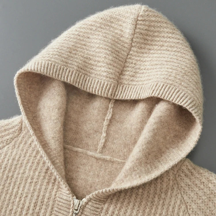 Cashmere Zip Hoodie – Luxe, Comfortabele en Zachte Hoodie van Kasjmier