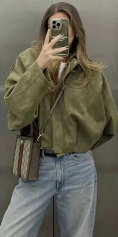 Nada | VIRAL Wildleder-Bomberjacke