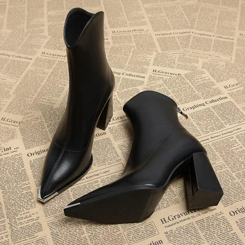 Meral | Damen-Ankle-Boots mit luxuriösem Lederdesign und edler Verarbeitung