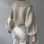 Loomzy™ | Grobstrickpullover mit offenem Halsausschnitt 