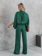 Gracelyn | Eleganter grüner Jumpsuit mit hohem Kragen