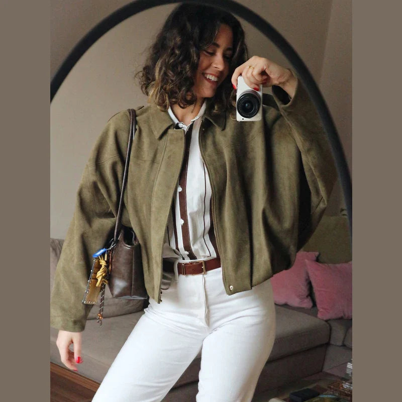 Nada | VIRAL Suedine Bomber Jas