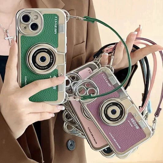 RetroLens™ - iPhone Camera Soft Case with Crossbody Strap
