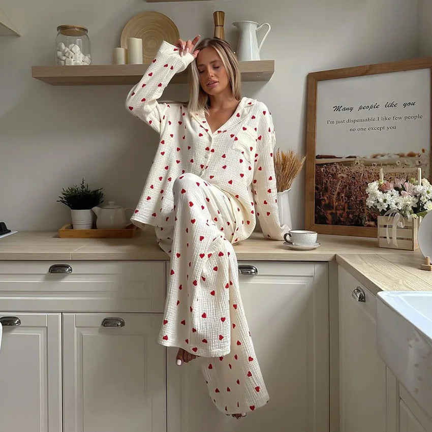 Maura | Hartjes Pyjama Set
