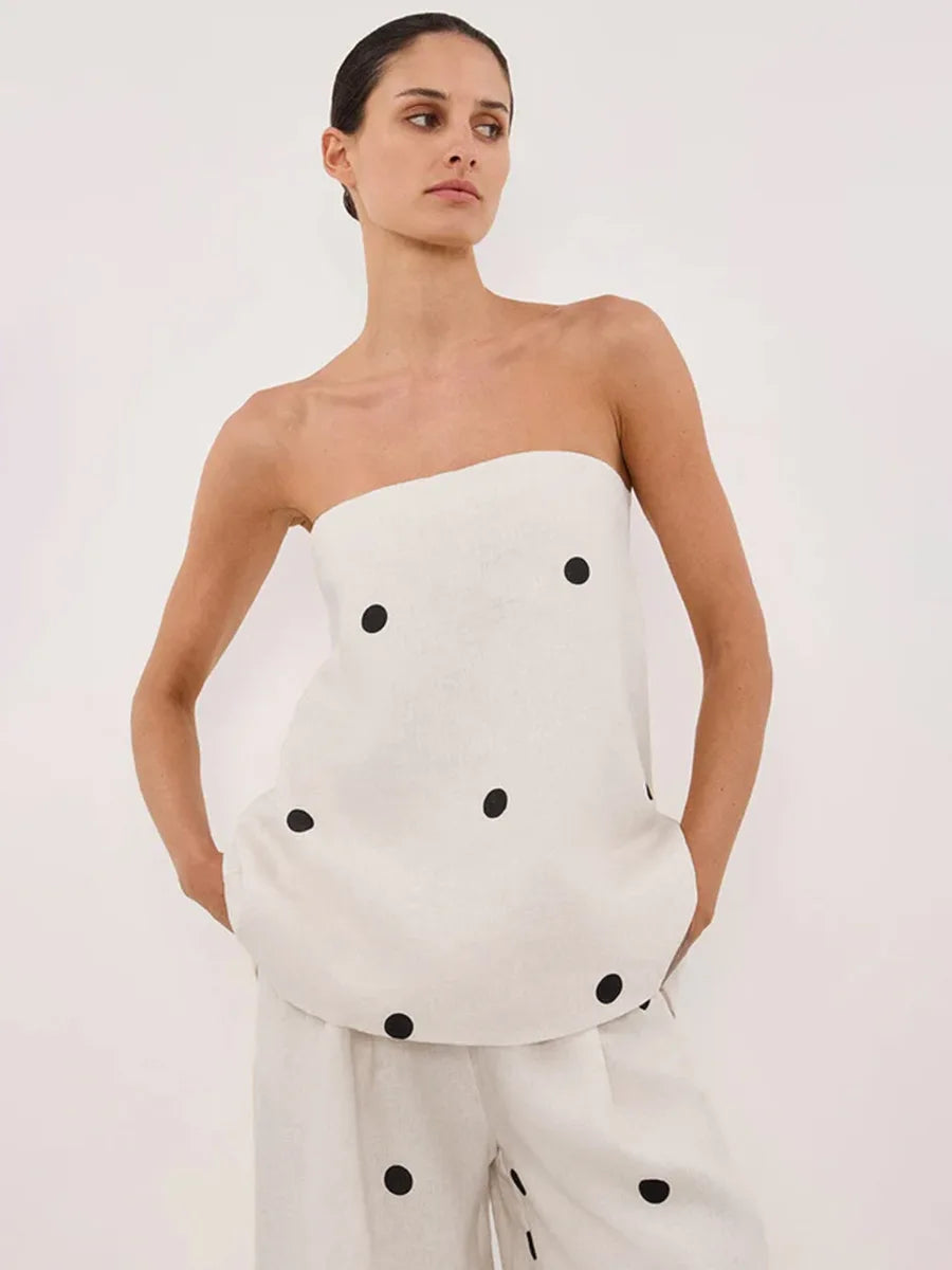 Camila | Linen Polka Co-ord Set