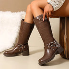 Meloria | Hohe Bikerstiefel mit Schnallendetail