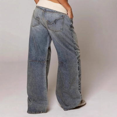 Seyra | Baggy Wide-Leg Jeans met Tailleband & Streetstyle Vibes